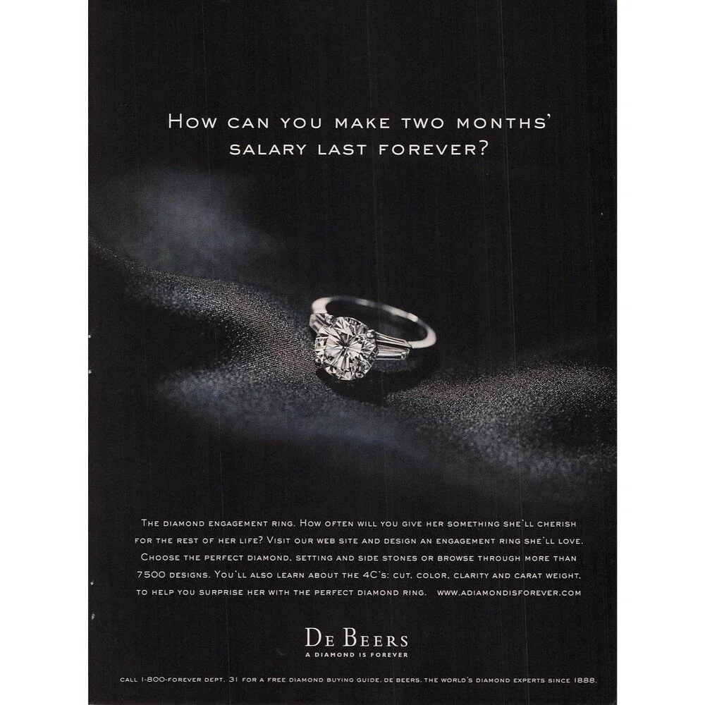 De Beers Jewelry Diamond sexy woman Bikini Lei Fashion Hot Print ad Poster pinup